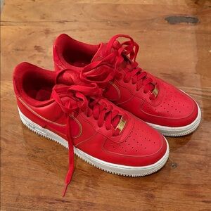 Nike Airforce 1 Red and Gold